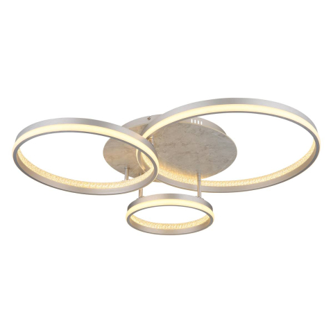 LED Deckenleuchte, Metall, Dimmer, Timer, CCT, 86 cm x 69 cm