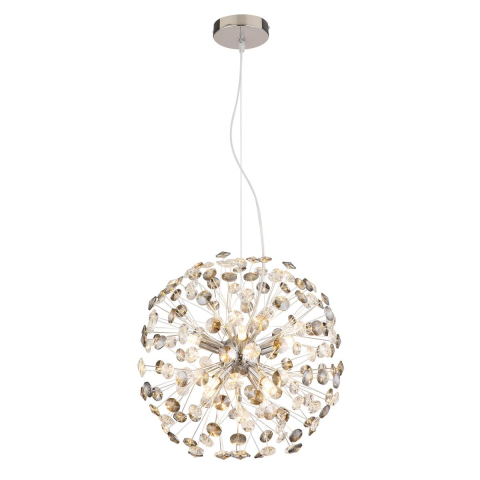 Kronleuchter, LED, K9 Kristalle, Rauchfarbe, 40 cm Ø