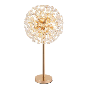 Tischleuchte, K9 Kristalle, Metall, LED, Gold, 65 cm Höhe