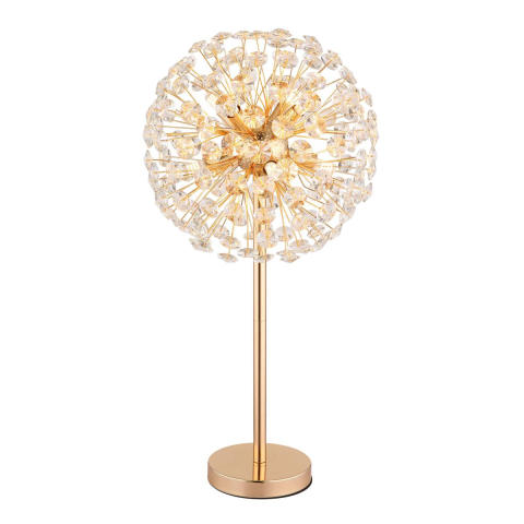 Tischleuchte, K9 Kristalle, Metall, LED, Gold, 65 cm Höhe