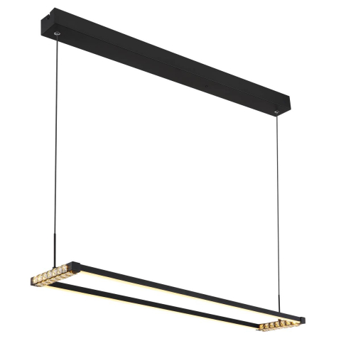LED Pendelleuchte, Schwarz, Fernbedienung, CCT, 103 cm x 21 cm