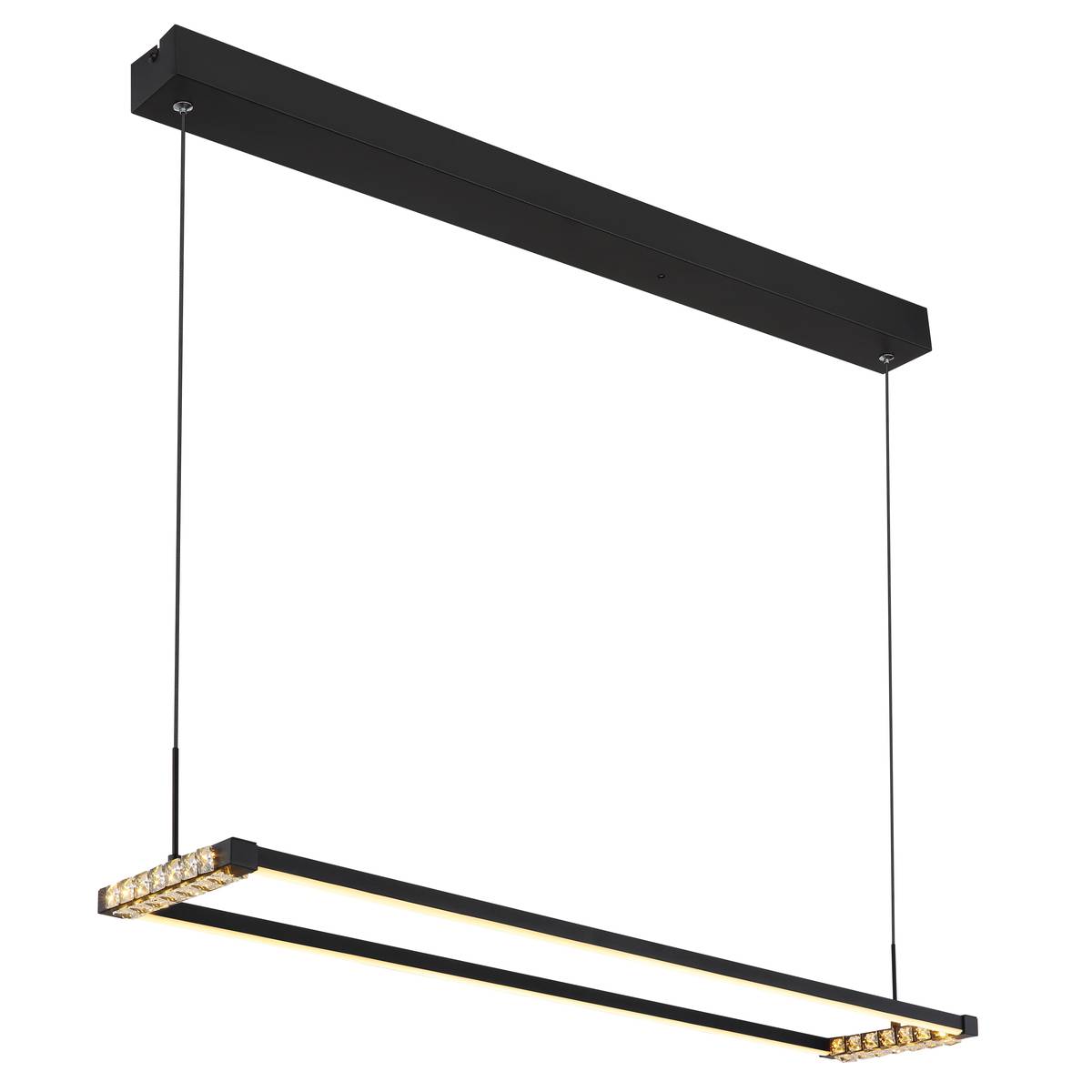 LED Pendelleuchte, Schwarz, Fernbedienung, CCT, 103 cm x 21 cm