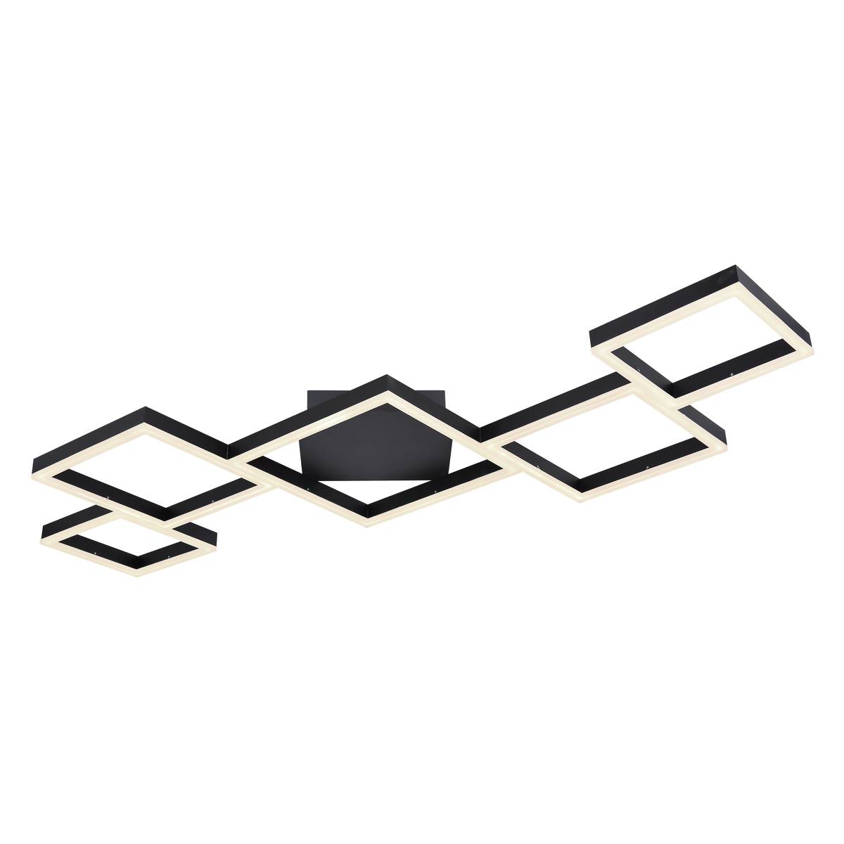 LED Deckenleuchte, Metall, Schwarz, CCT, Fernbedienung, 120 cm x60 cm