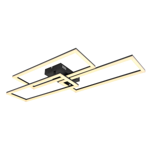 Smart LED Deckenleuchte, Schwarz, Fernbedienung, CCT, 90 cm x 40 cm