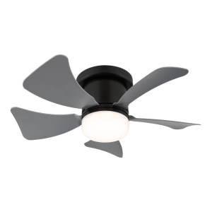 LED Deckenventilator, Schwarz, Grau, Rund, CCT, Timer, Fernbedienung, Ø 40,6 cm