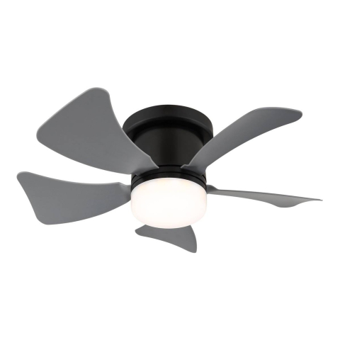 LED Deckenventilator, Schwarz, Grau, Rund, CCT, Timer, Fernbedienung, Ø 40,6 cm