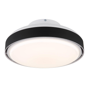 LED Deckenleuchte, Ventilator, Schwarz, CCT, Dimmer, Timer, 45 cm Ø