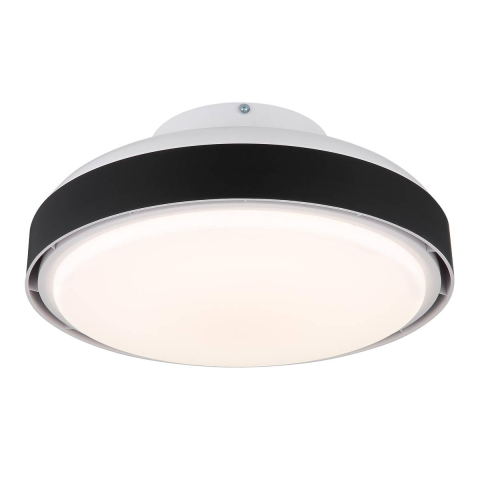 LED Deckenleuchte, Ventilator, Schwarz, CCT, Dimmer, Timer, 45 cm Ø