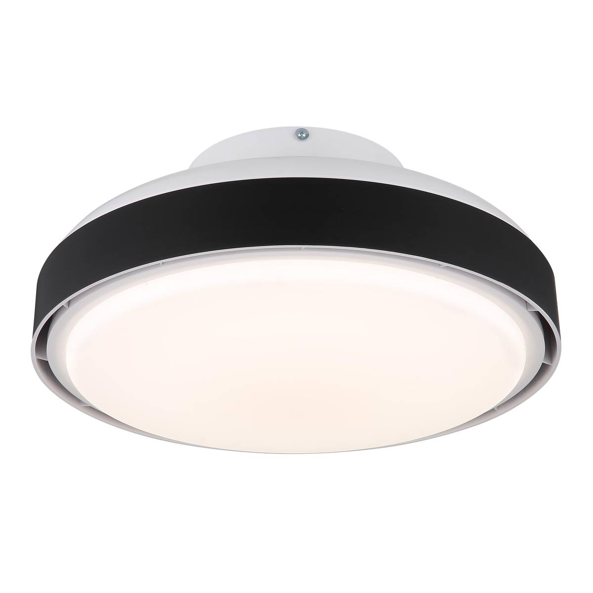 LED Deckenleuchte, Ventilator, Schwarz, CCT, Dimmer, Timer, 45 cm Ø