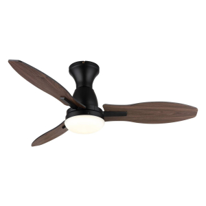 LED Deckenventilator, Schwarz, Rund, CCT, Timer, Fernbedienung, Ø 107 cm