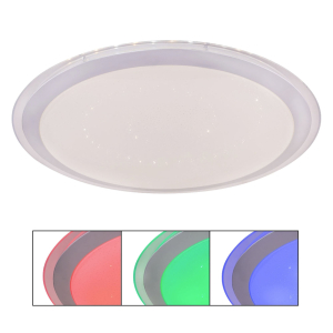 Smart Home LED Deckenleuchte, Metall, CCT, RGBW, Fernbedienung, 53 cm Ø