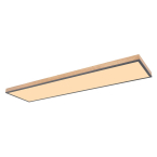 LED Deckenleuchte, Aluminium, Holzoptik, 120 cm x 30 cm