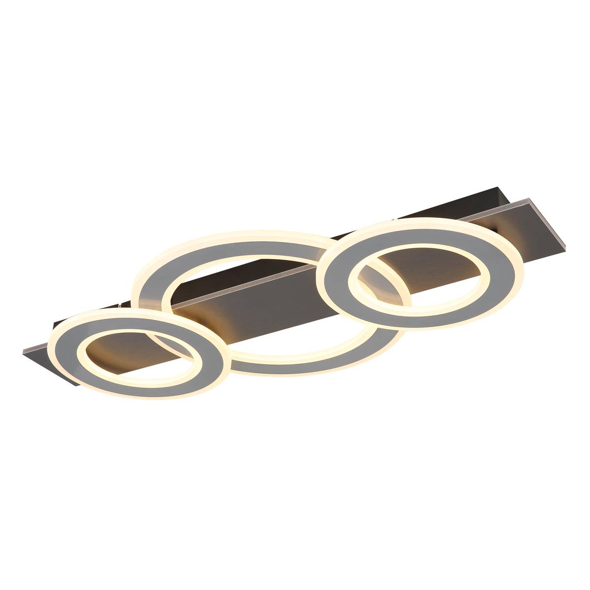 LED Deckenleuchte, Metall, Kunststoff, Anthrazit, Opal, 73 cm x 35 cm