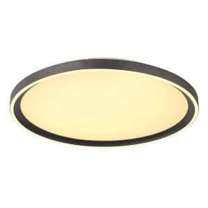 LED Deckenleuchte, Aluminium, Grau, CCT, Dimmer, Fernbedienung, 40 cm Ø
