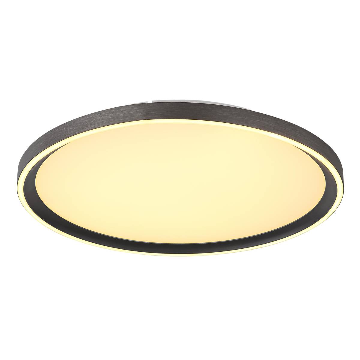 LED Deckenleuchte, Aluminium, Grau, CCT, Dimmer, Fernbedienung, 40 cm Ø