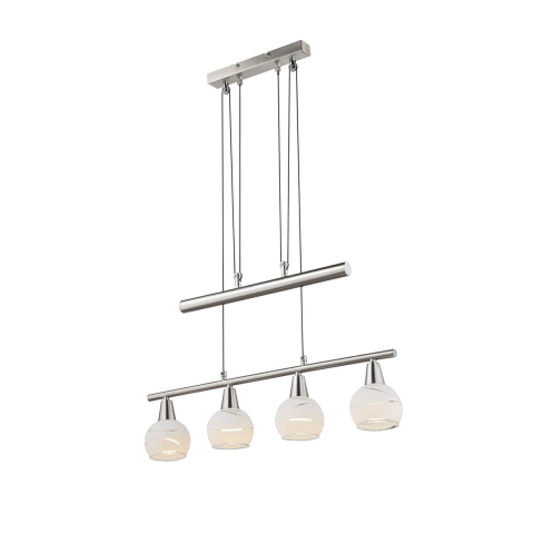 LED Pendelleuchte, Metall, Glas, Höhe verstellbar, 60 cm x 10 cm