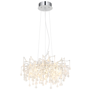 Kronleuchter, Glaskristalle, Chrom, Rund, Ø 60 cm, 10 x G9 LEDs, 3500 Lumen