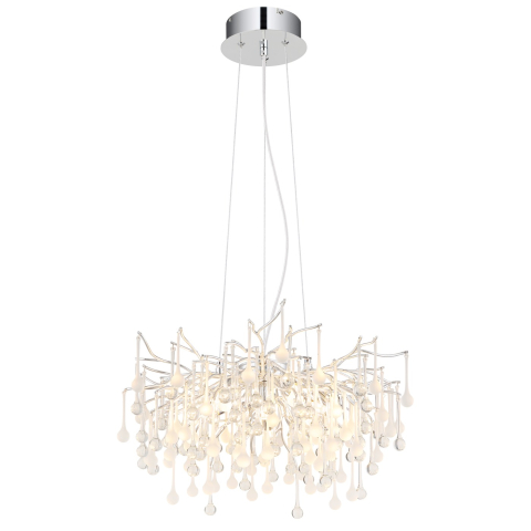 Kronleuchter, Glaskristalle, Chrom, Rund, Ø 60 cm, 10 x G9 LEDs, 3500 Lumen