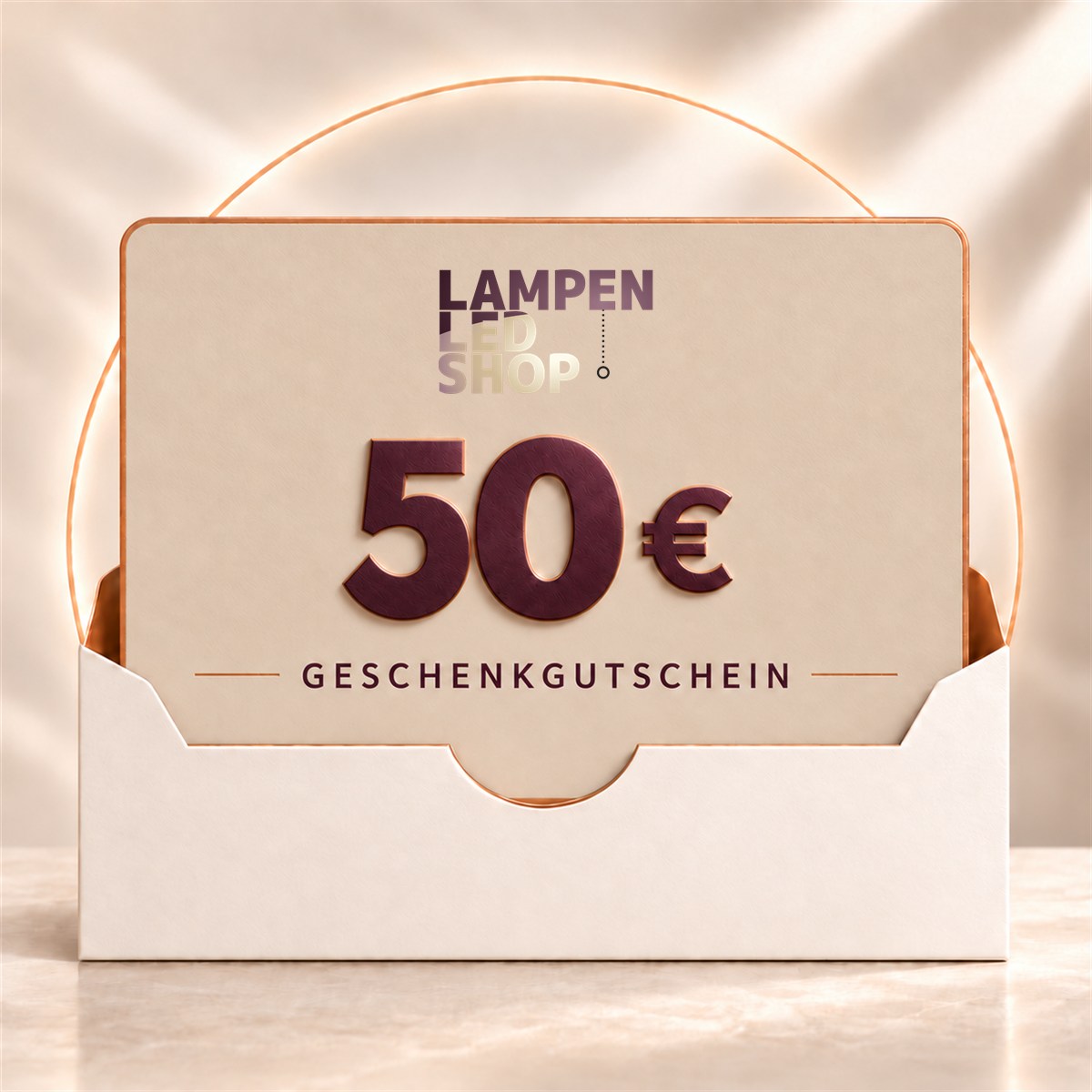 Geschenkgutschein 50 Euro für Leuchten