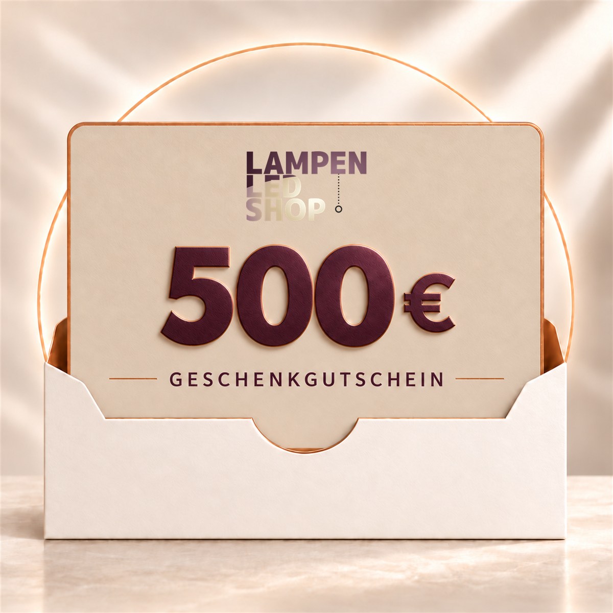 Geschenkgutschein 500 Euro für Leuchten
