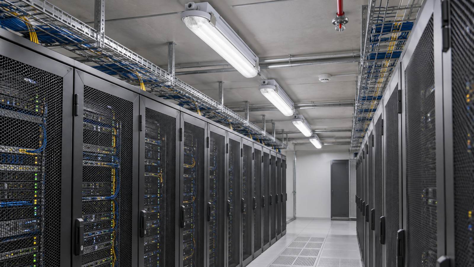 Zone technique &eacute;clair&eacute;e par des luminaires ferm&eacute;s robustes