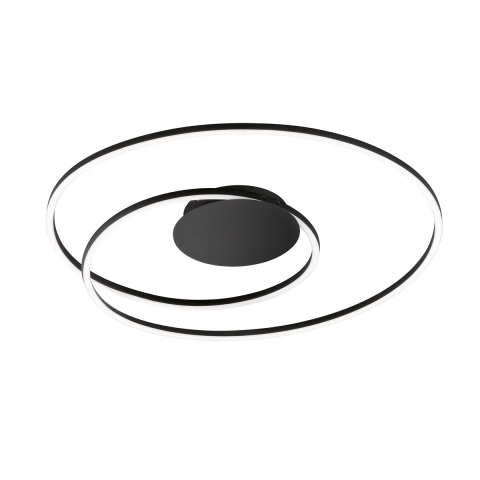 Fischer & Honsel Carre Deckenleuchte – Mit Stoffschirm In Leinenoptik, 50x50 Cm, Sandschwarz, Für 3x E14 Birnen