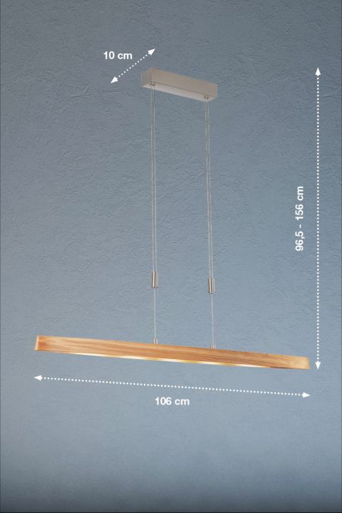 LUSSIOL Fjord Pendelleuchte Aus Naturholz – 44x30 Cm, Lamellen-Design, Für E27 Birnen (bis 60W), Skandinavischer Stil