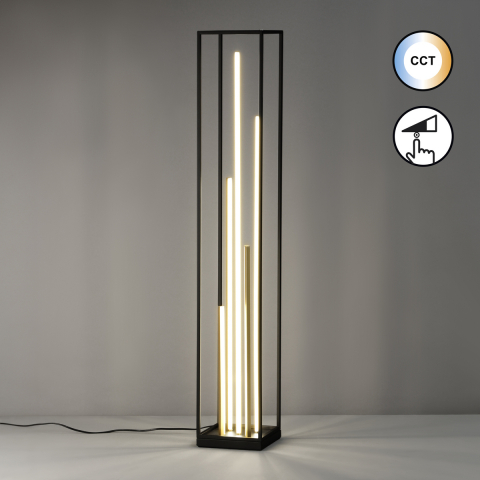 Stehleuchte-Grid-sandschwarz-goldfarben-L-20-cm-B-20-cm-H-123-cm-1x-LED-33W-3800-lm-EEK-F-2-40519-2