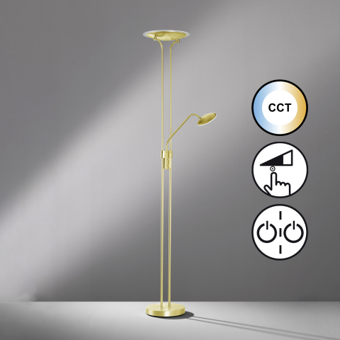 Stehleuchte-Tallri-messingfarben-H-180-cm-D-35-cm-1x-LED-35W-1x-LED-7W-5200-lm-EEK-F-2-40524-2