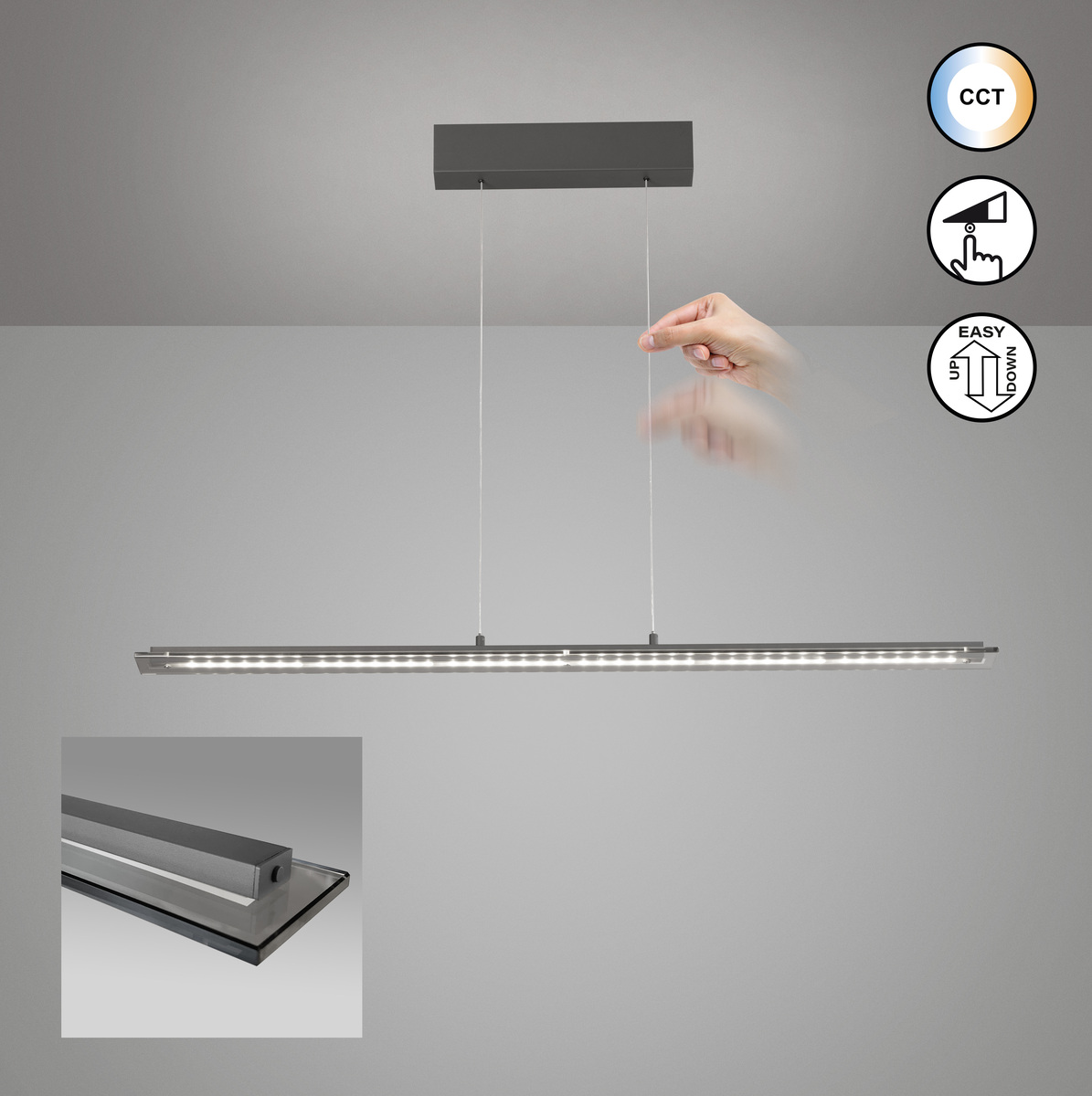 Pendelleuchte-Torvi-1x-LED-22-W-Marken-LED-sandgrau-Glas-rauchfarben-61186-1