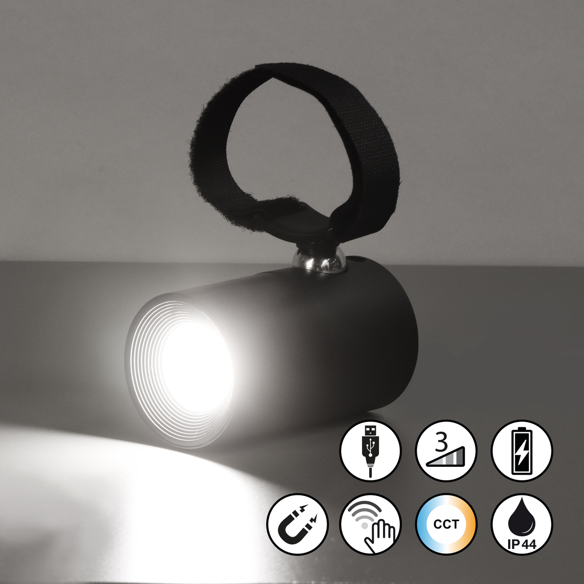 Klemmleuchte-Magnet-1x-LED-1W-sandschwarz-Akku-inkl.-USB-Kabel-830131-2