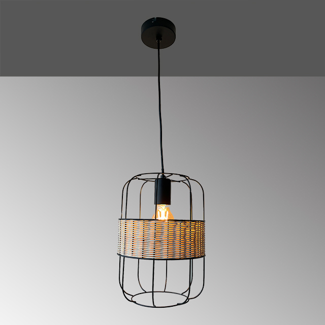 Pendelleuchte-E27-1x-max-25W-schwarz-Rattanschirm-natur-D.22cm-H.140cm-60687-2
