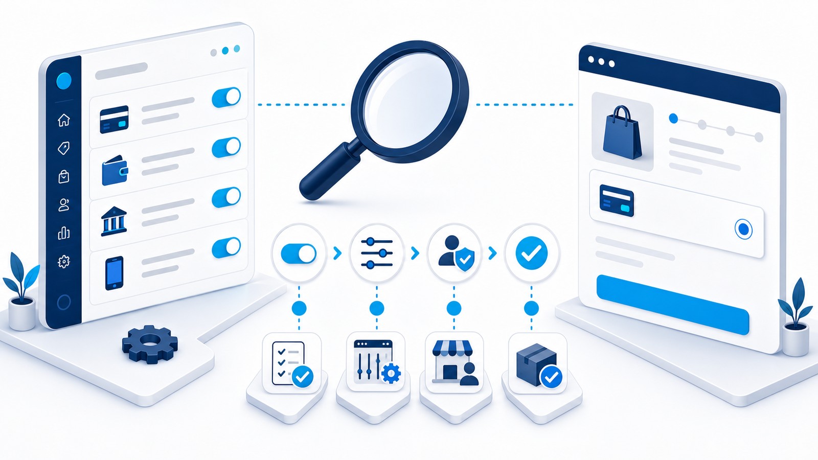 Konfiguration und tats&auml;chliche Checkout-Ausgabe werden systematisch verglichen