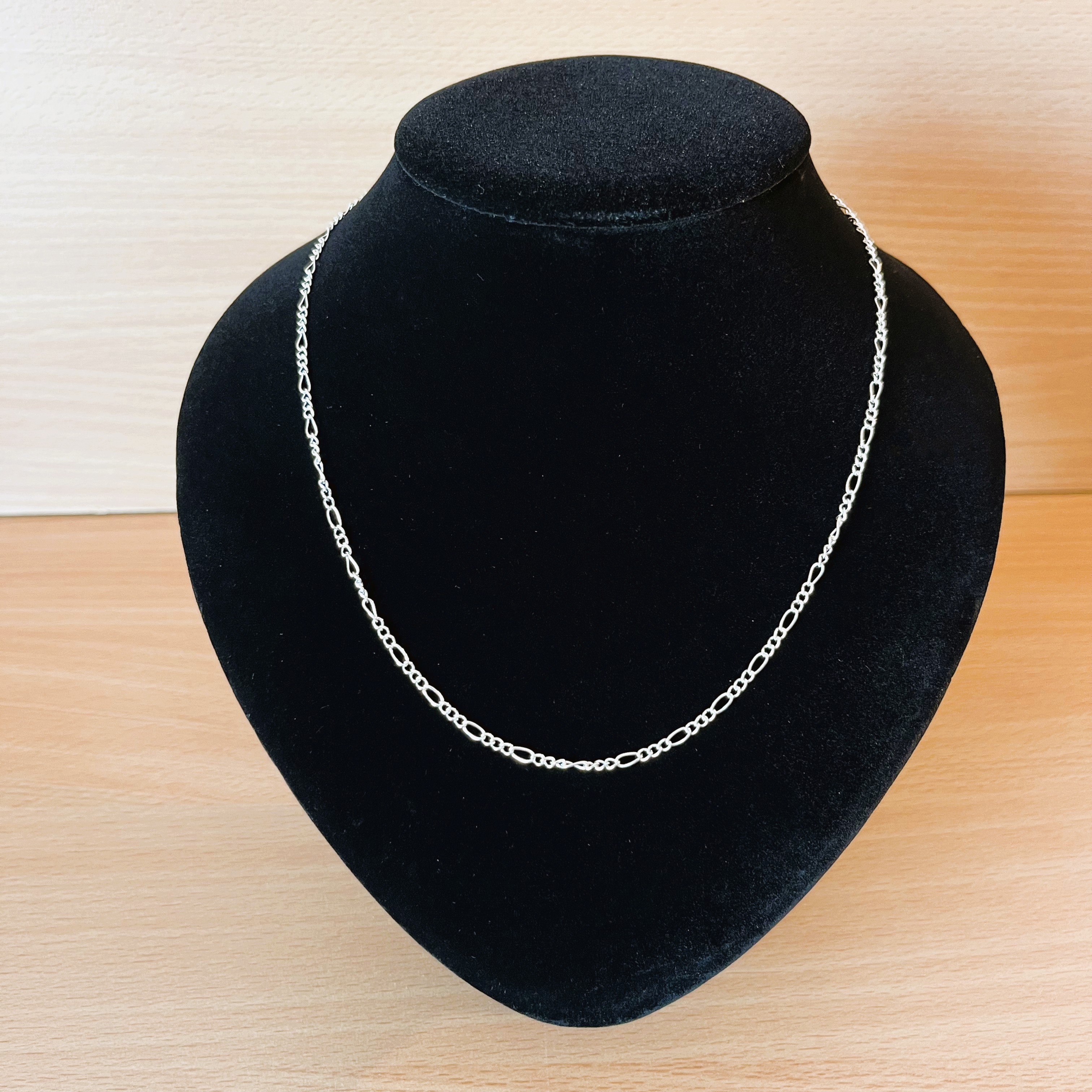 figaro kette silberfarben - halskette -gliederkette damen - elegante kette modeschmuck - zarte kette - 1