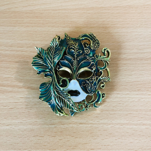 Brosche Venezianische Maske - Schmuck Brosche - Damen Brosche - Masken Motiv - Vintage Schmuck - Modeschmuck - Festlich Brosche - Schmuck Accessoire - Geschenk - 1