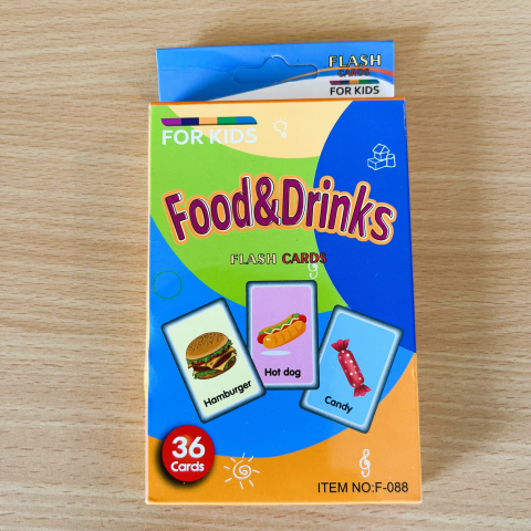 flashcards - lernkarten - englisch - kinder - food - drinks - lernspiel - wortschatz - bilder - frühenglisch - kindergarten - zuhause - 1