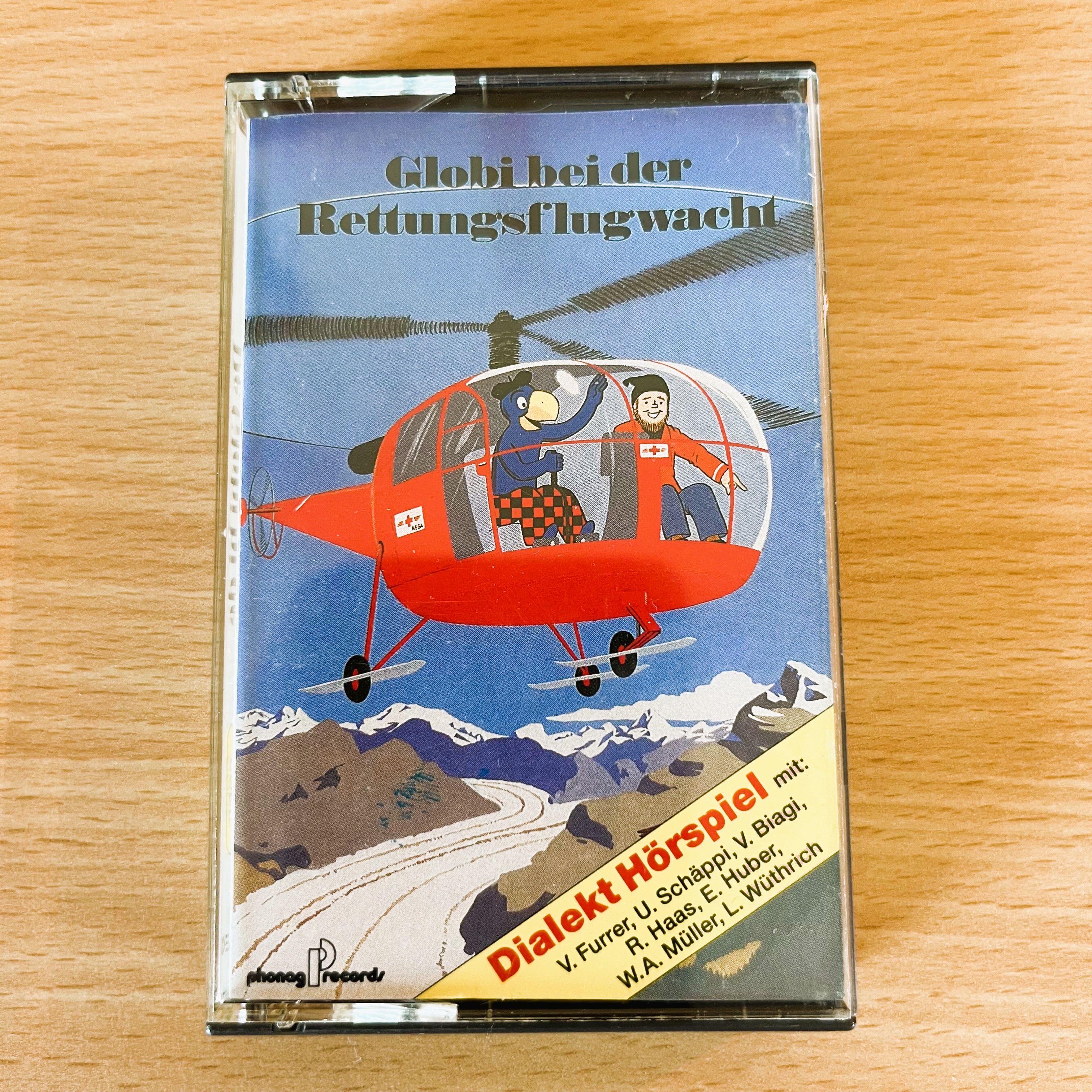 globi-rettungsflugwacht-kassette-dialekt-hörspiel-w.a.müller-rega-schweiz-kinder-audio-retro-vintage-sammler - 1