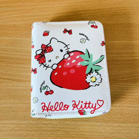 hello kitty erdbeer portemonnaie - hello kitty geldbörse - süsses portemonnaie rot weiss - hello kitty geldbeutel - 1