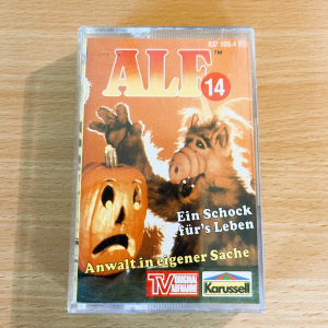ALF-Kassette-TV-Serie-Hörspiel-Folge14-EinSchockFuerDasLeben-Anwalt-in-eigener-Sache-Originalaufnahme-Nostalgie-Audio-Secondhand-Kultserie-1