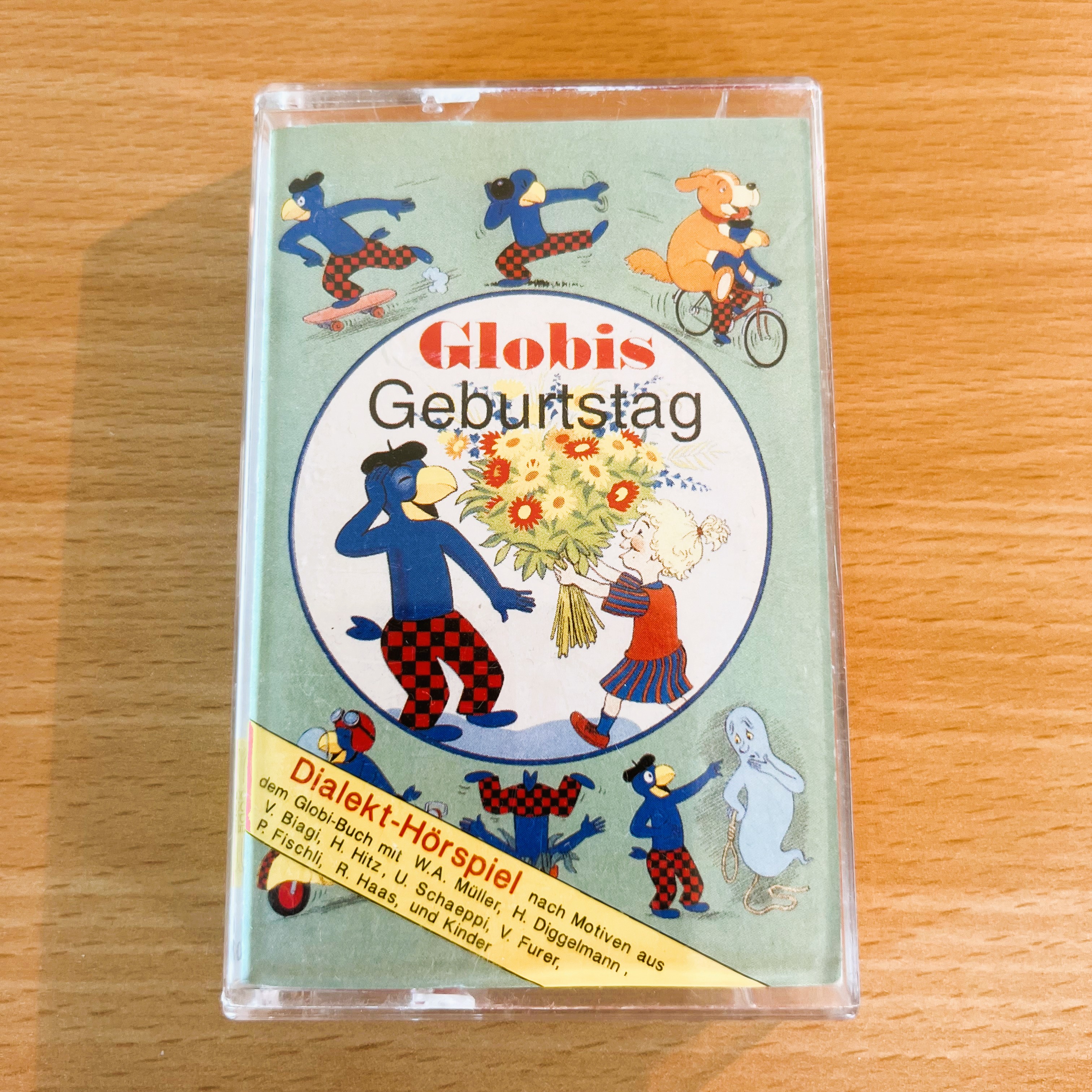 Globi-Kassette-Hörspiel-Dialekt-Schweizerdeutsch-Geburtstag-Walter-Andreas-Mueller-Kinderhörspiel-Nostalgie-Abenteuer-Audio-Secondhand-1