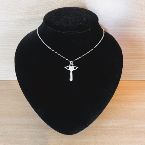 Schutzengel Halskette - Modeschmuck Halskette - Engel Anhänger - Halskette Silberoptik - Halskette Schutzengel - Geschenk - Glücksbringer - 1